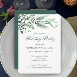 ハンドドロッユニークドパインホリデー企業のパーティー 招待状