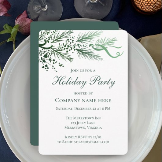 ハンドドロッユニークドパインホリデー企業のパーティー 招待状