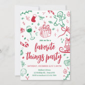 ハンドドローお気に入りのド物ギフトクリスマスパーティー 招待状 (正面)