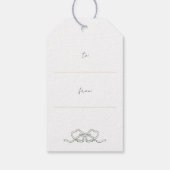 ハンドドローお洒落グユニークモダンリーのクリスマス ギフトタグ (裏面)