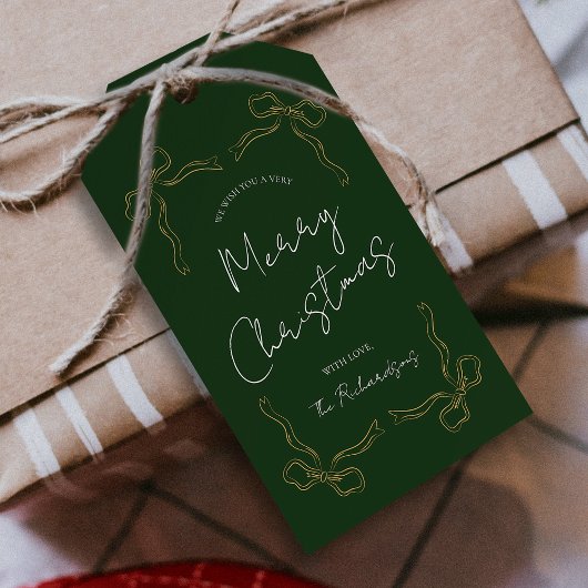 ハンドドローお洒落グユニークモダンリーのクリスマス ギフトタグ