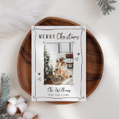 ハンドドローお洒落ト写真クリスマス シーズンカード