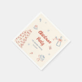 ハンドドローお洒落ドああ何おもしろいクリスマスパーティー スタンダードカクテルナプキン (角)