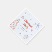 ハンドドローお洒落ドああ何おもしろいクリスマスパーティー スタンダードカクテルナプキン (角)