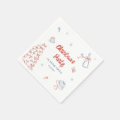 ハンドドローお洒落ドああ何おもしろいクリスマスパーティー スタンダードカクテルナプキン (角)