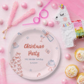 ハンドドローお洒落ドああ何おもしろいクリスマスパーティー ペーパープレート (パーティー)