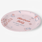 ハンドドローお洒落ドああ何おもしろいクリスマスパーティー ペーパープレート (アングル)