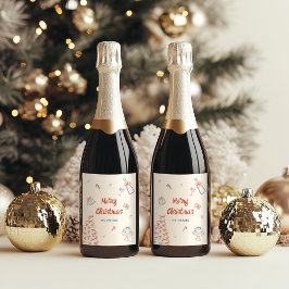 ハンドドローお洒落ドああ何おもしろいクリスマスパーティー ワインラベル