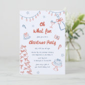 ハンドドローお洒落ドああ何おもしろいクリスマスパーティー 招待状 (スタンド正面)