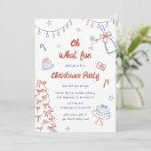 ハンドドローお洒落ドああ何おもしろいクリスマスパーティー 招待状 (スタンド正面)