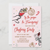 ハンドドローお洒落ドのクリスマスパーティー 招待状 (正面)