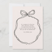 ハンドドローお洒落ドのリボン花嫁カード 招待状 (裏面)