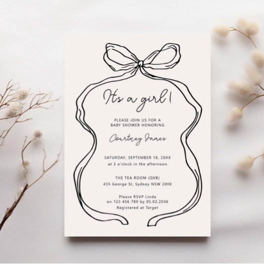 ハンドドローお洒落ドは女の子のシャワーだ 招待状