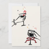 ハンドドローお洒落ドカクテルクリスマスパーティー 招待状 (裏面)