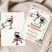 ハンドドローお洒落ドカクテルクリスマスパーティー 招待状