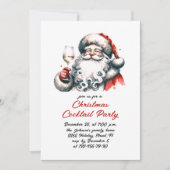 ハンドドローお洒落ドクリスマスカクテルパーティー 招待状 (正面)