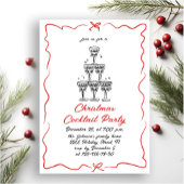 ハンドドローお洒落ドクリスマスカクテルパーティー 招待状