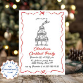 ハンドドローお洒落ドクリスマスカクテルパーティー 招待状