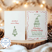 ハンドドローお洒落ドクリスマスカクテルパーティー 招待状