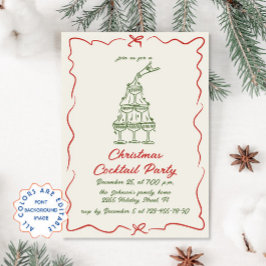 ハンドドローお洒落ドクリスマスカクテルパーティー 招待状