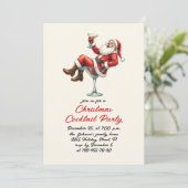 ハンドドローお洒落ドクリスマスカクテルパーティー 招待状 (スタンド正面)