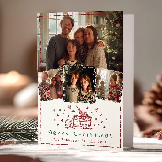 ハンドドローお洒落ドクリスマストラック4写真 シーズンカード