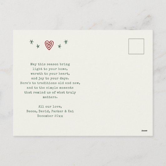 ハンドドローお洒落ドクリスマストラック4写真 シーズンポストカード (裏面)