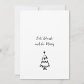 ハンドドローお洒落ドクリスマスホリデーディナーインヴィ 招待状 (裏面)