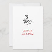 ハンドドローお洒落ドクリスマスホリデーディナー 招待状 (裏面)