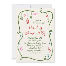 ハンドドローお洒落ドクリスマスホリデーディナー