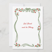 ハンドドローお洒落ドクリスマスホリデーディナー 招待状 (裏面)