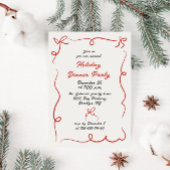 ハンドドローお洒落ドクリスマスホリデーディナー 招待状