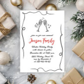 ハンドドローお洒落ドクリスマスホリデーディナー 招待状