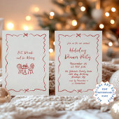 ハンドドローお洒落ドクリスマスホリデーディナー 招待状