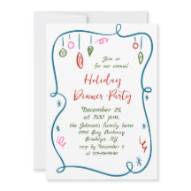 ハンドドローお洒落ドクリスマスホリデーディナー