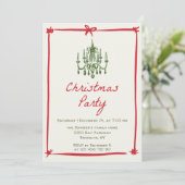 ハンドドローお洒落ドクリスマスホリデーパーティー 招待状 (スタンド正面)