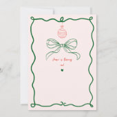 ハンドドローお洒落ドクリスマス冬1st誕生日 招待状 (裏面)