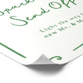 ハンドドローお洒落ドグリーンスパーカー送信オフ ポスター (角)