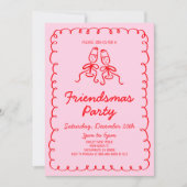 ハンドドローお洒落ドシャンパンフレンドズマスパーティー 招待状 (正面)