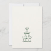 ハンドドローお洒落ドシャンパン婚約パーティ 招待状 (裏面)