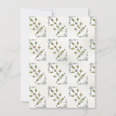 ハンドドローお洒落ドストーククレスト赤ちゃんシャワー 招待状 (裏面)