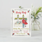 ハンドドローお洒落ドダービーパーティー 招待状 (スタンド正面)