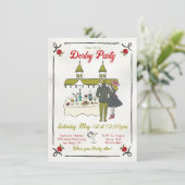 ハンドドローお洒落ドダービーパーティー 招待状 (スタンド正面)