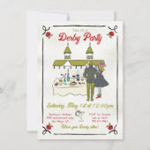 ハンドドローお洒落ドダービーパーティー 招待状 (正面)