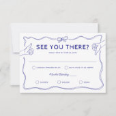 ハンドドローお洒落ドド結婚ル 出欠カード (正面)