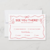 ハンドドローお洒落ドド結婚ル 出欠カード (正面)