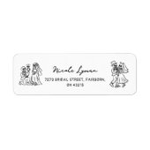 ハンドドローお洒落ドハロウィンウェディングシャワー ラベル (正面)