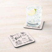 ハンドドローお洒落ドハロウィンブライダルシャワー コースター (右側)