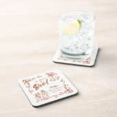 ハンドドローお洒落ドハロウィンブライダルシャワー コースター (右側)