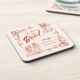 ハンドドローお洒落ドハロウィンブライダルシャワー コースター